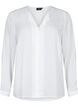 Solid colour shirt with v-neck, Bright White, Packshot image number 0