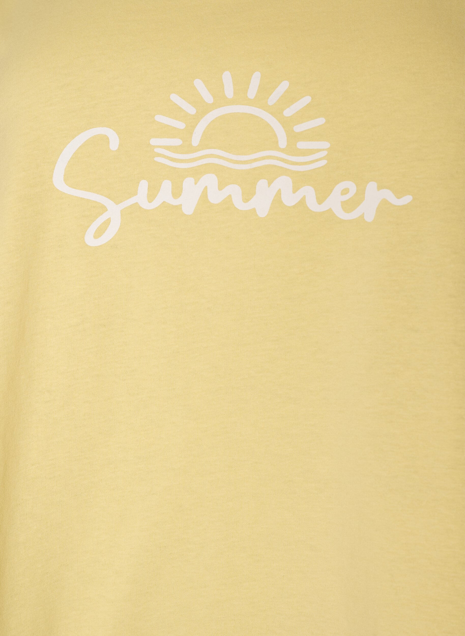 Zizzifashion Cotton top with a-shape, Yellow, Packshot image number 2