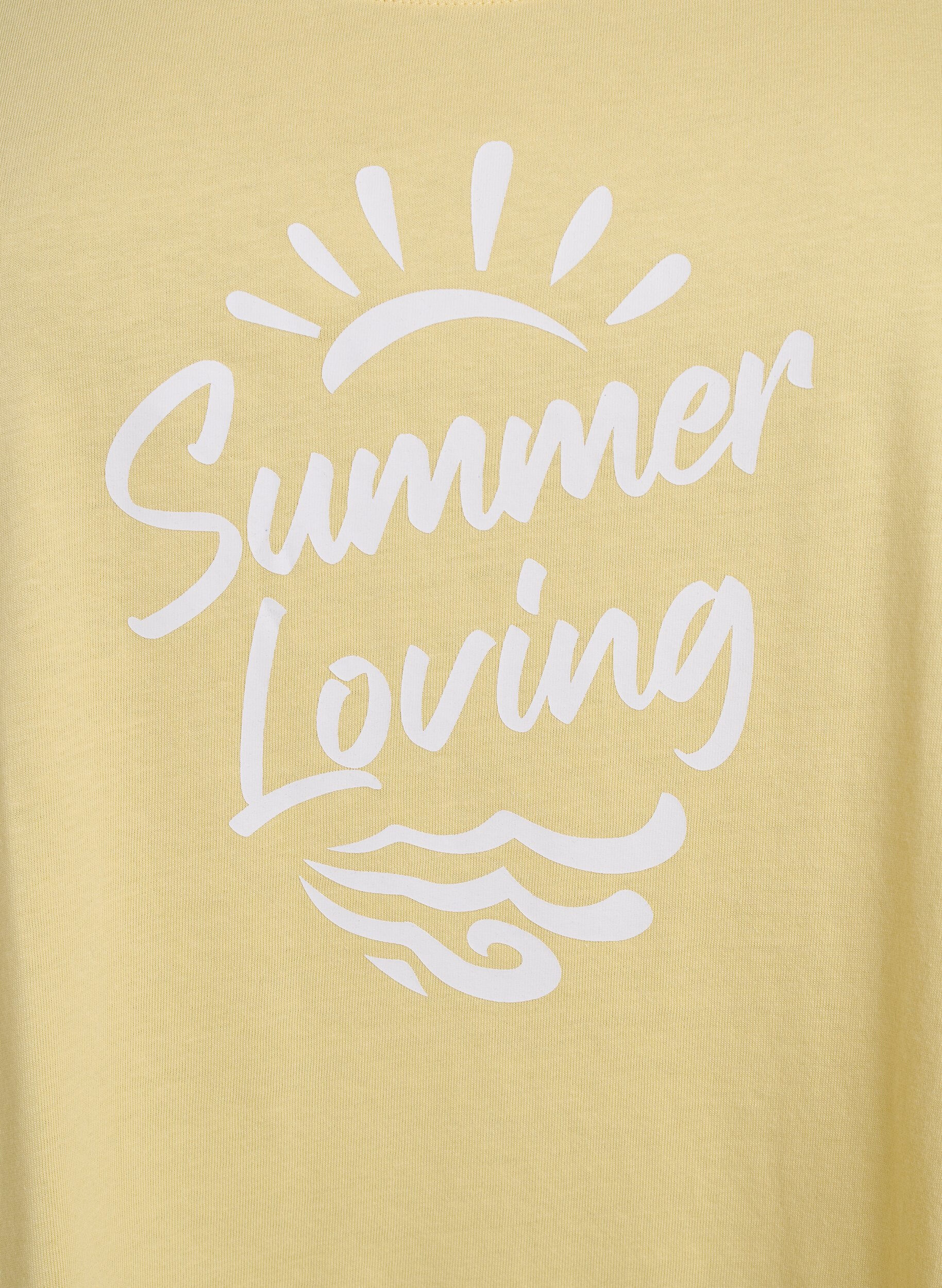Zizzifashion Cotton top with a-shape, Yellow, Packshot image number 2