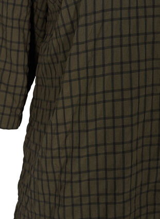Checked blouse with 3/4 sleeves and ruffled collar, Ivy Green Check, Packshot image number 3