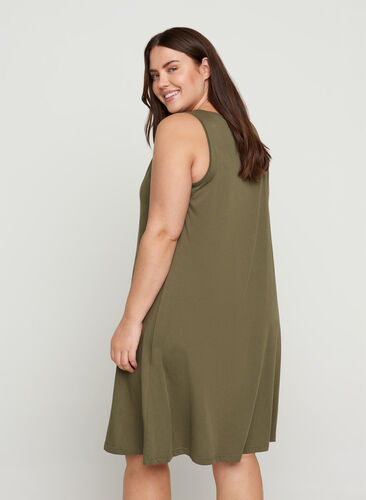 Sleeveless cotton dress in A-line, Ivy Green ROAD, Model image number 1