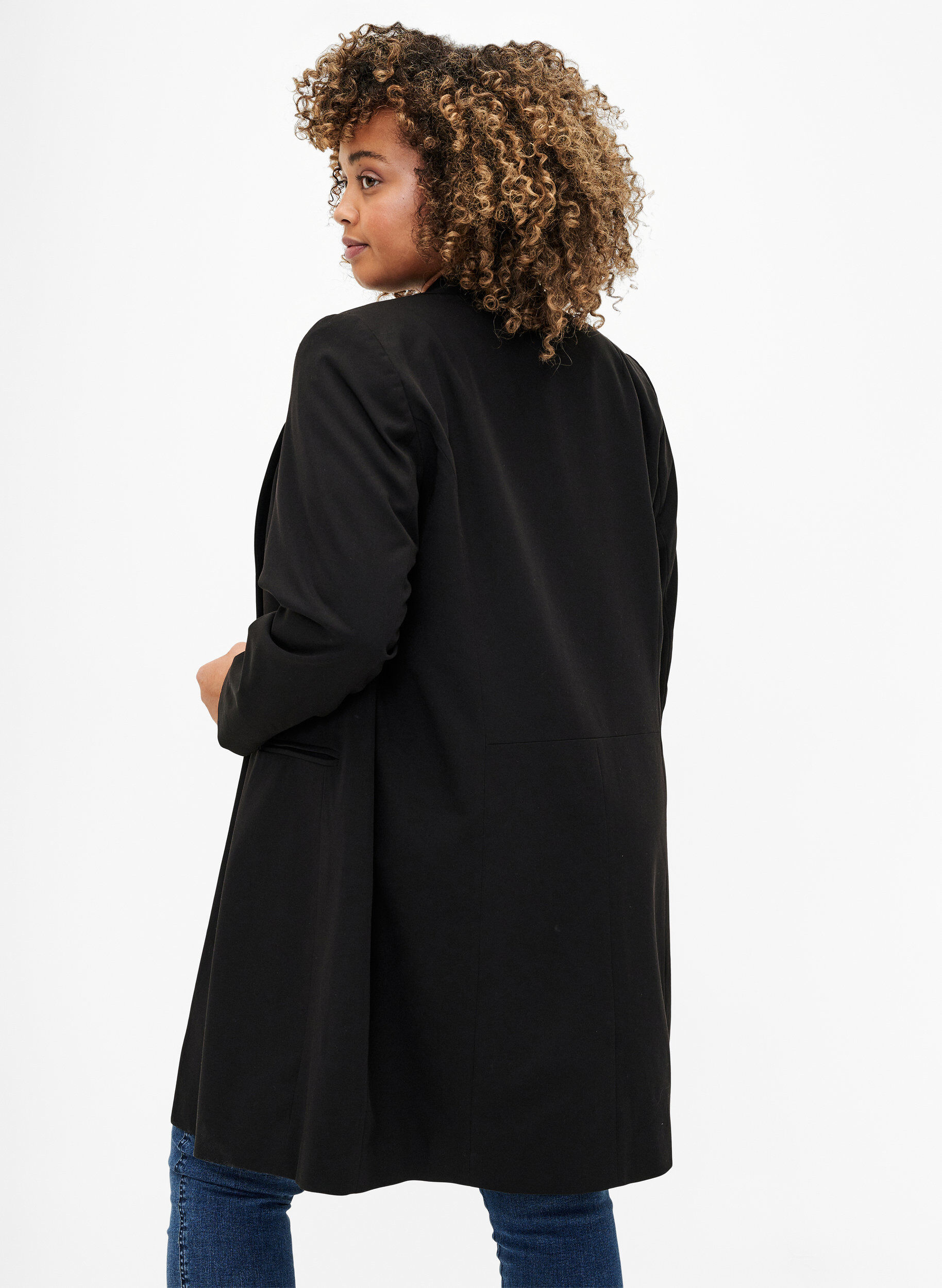 Zizzifashion Classic long blazer, Black, Model image number 1