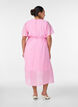 Ankle-length dress with flutter sleeves and tie-waist, Pink, Model image number 1