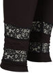 Viscose leggings in a 3/4 length with lace, Black, Packshot image number 3