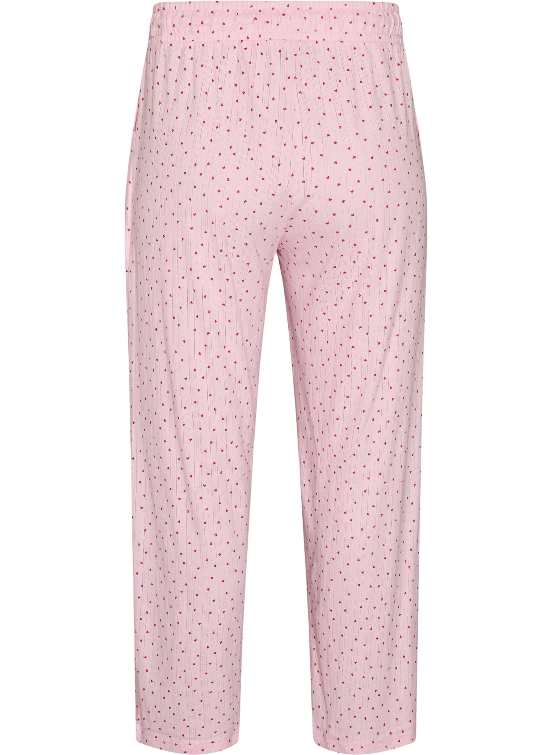 ZizzifashionOrganic cotton pyjama bottoms with eyelet embroidery, Pink, Packshot image number 1