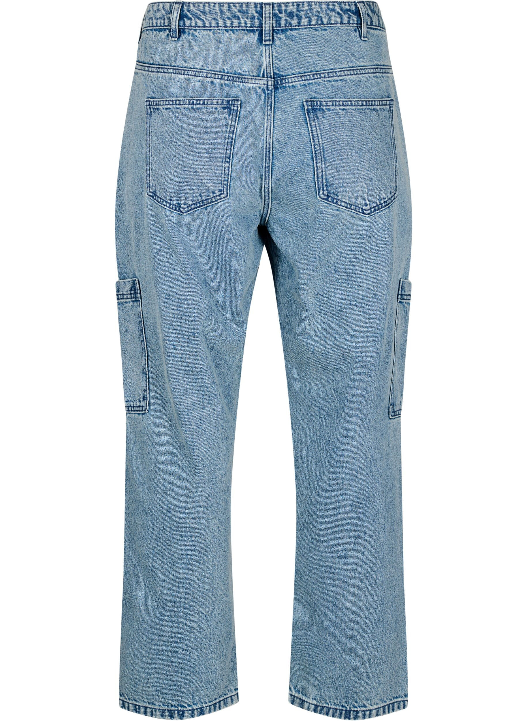 Zizzifashion High-waisted cargo jeans, Light Blue, Packshot image number 1