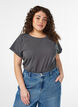 Short-sleeved cotton blend t-shirt, Dark Grey, Model image number 0