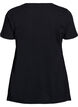 T-shirt with a round neck and A-line shape, Black, Packshot image number 1