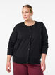 Fine-knit cardigan with round neck, Black, Model image number 0