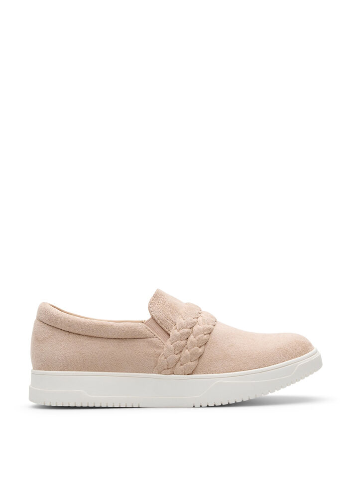 Shoes in faux suede with braided straps, Beige, Packshot image number 0