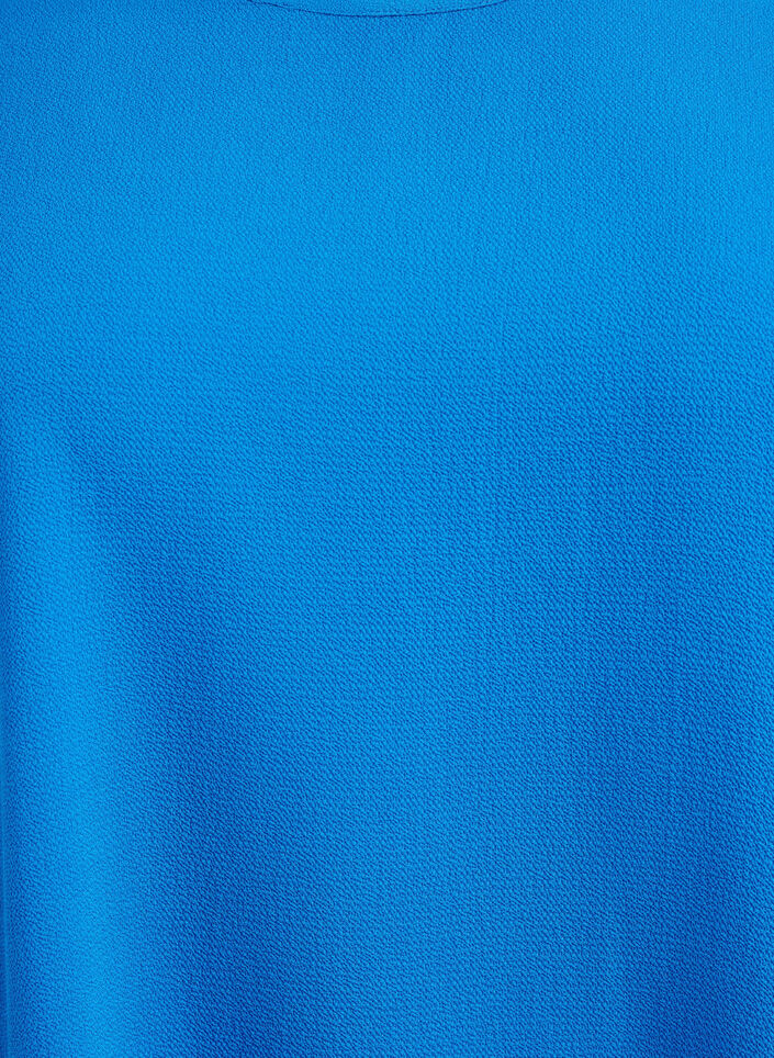 Blouse with short sleeves and a round neckline, Blue, Packshot image number 2