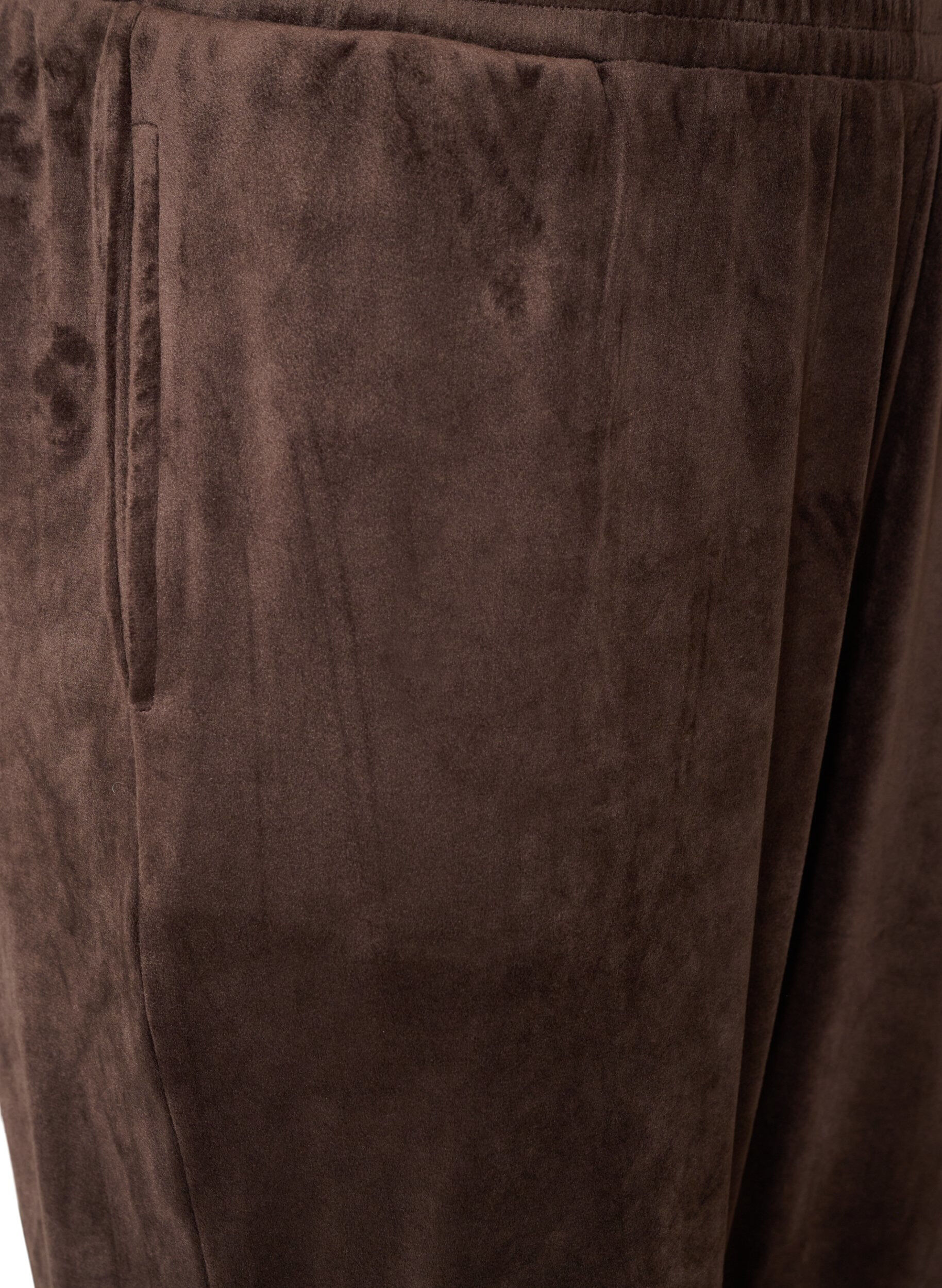 ZizzifashionLoose velour trousers, Brown, Packshot image number 2