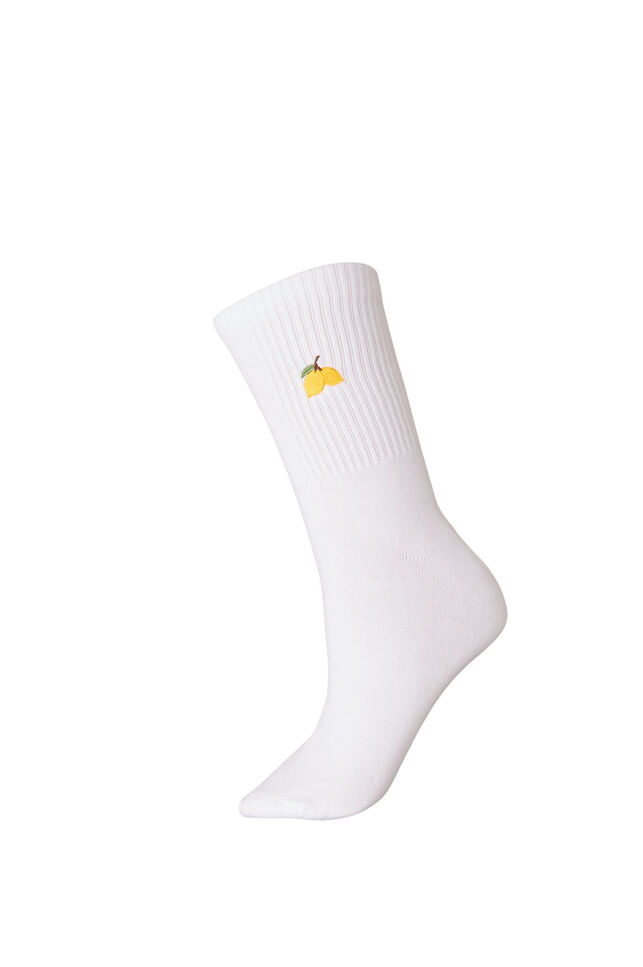 Cotton socks with patterns, White, Packshot image number 0