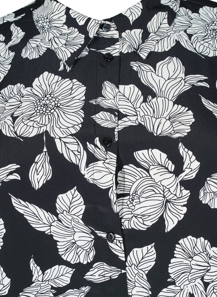 Shirt with floral print, Black, Packshot image number 2