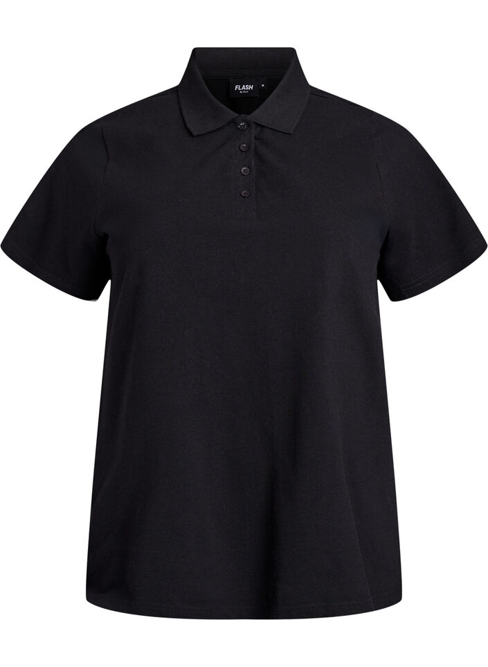 FLASH - Polo shirt with short sleeves, Black, Packshot image number 0