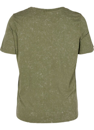 Cotton T-shirt with print, Ivy Green ACID WASH, Packshot image number 1