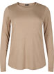 Long-sleeved blouse in wool and viscose, Brown, Packshot image number 0
