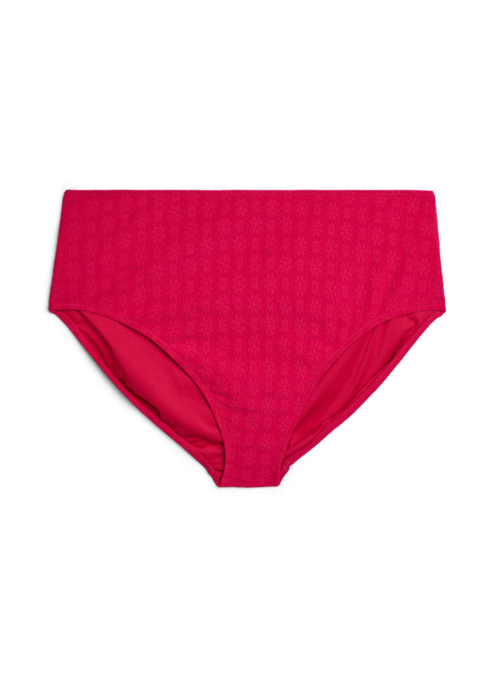 Bikini bottoms with a textured pattern and regular waist, Pink, Packshot image number 0
