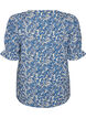 Cotton blouse with a square neckline, Blue, Packshot image number 1