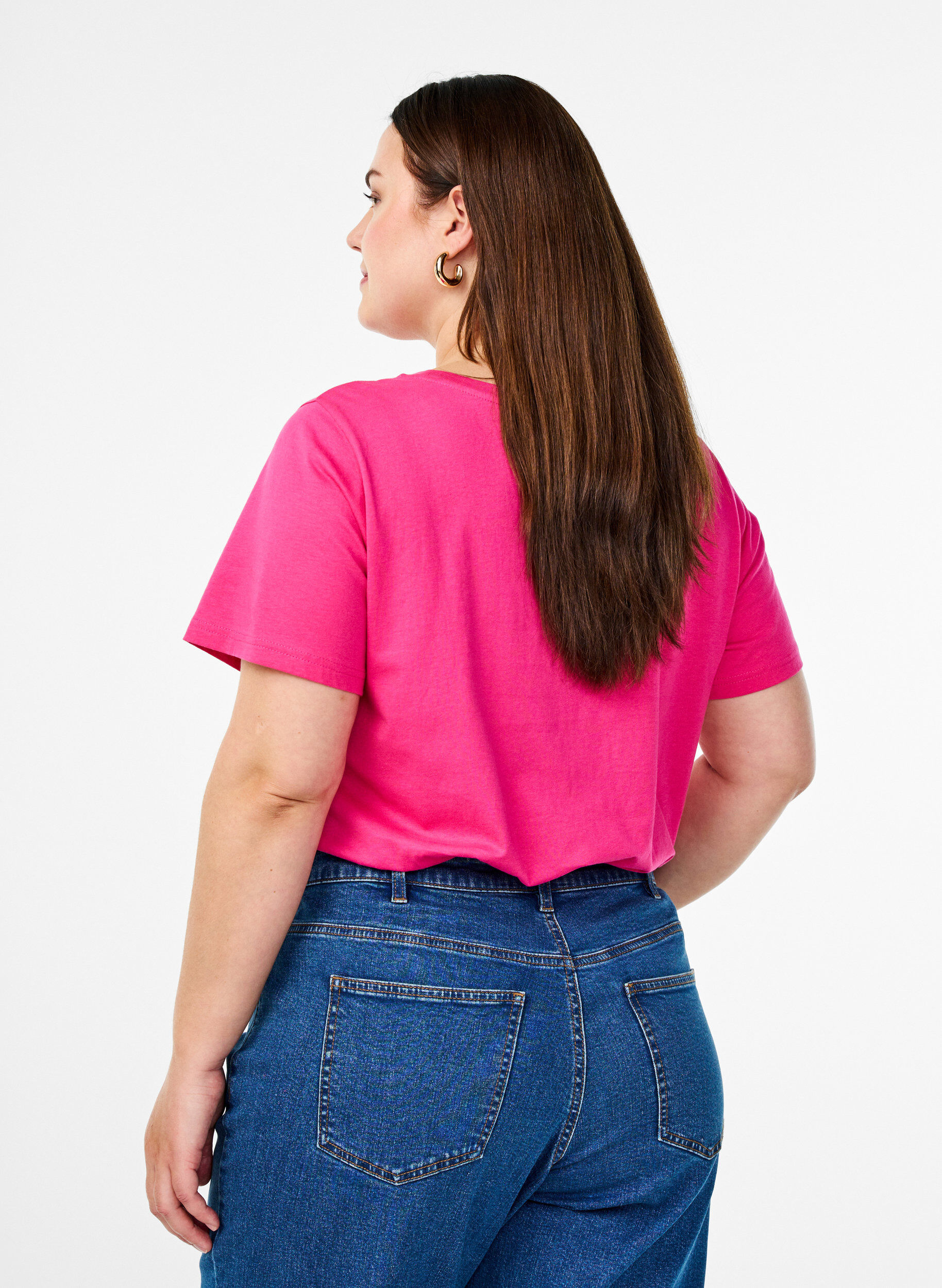 Zizzifashion Cotton T-shirt with motif, Raspb. w. Strawberry, Model image number 1