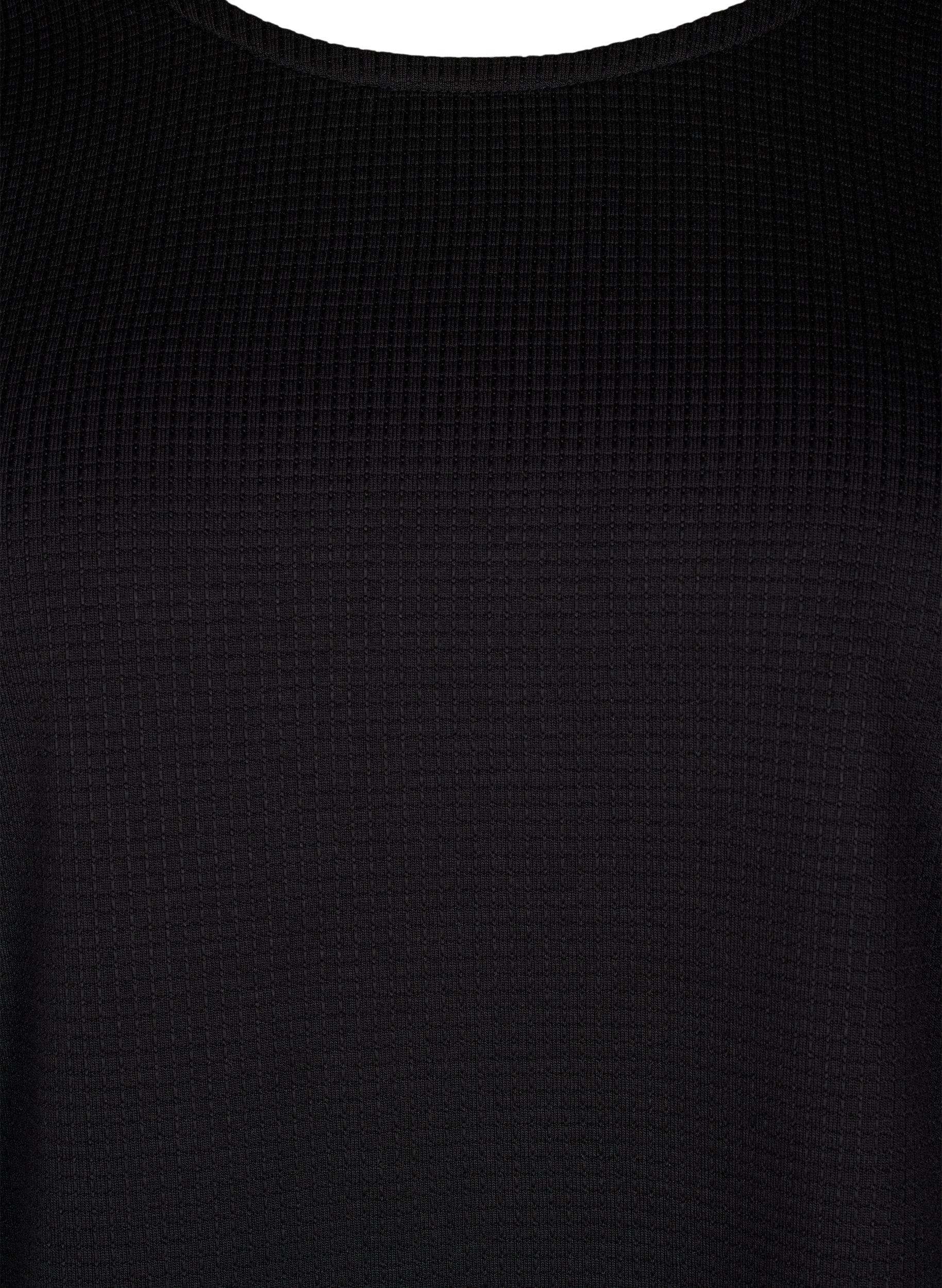 Zizzifashion Textured A-line blouse, Black, Packshot image number 2