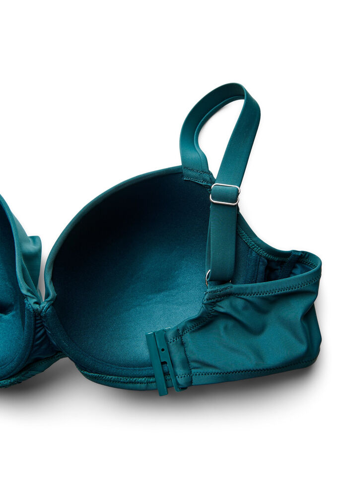 Bikini top with underwire and draping, Green, Packshot image number 3