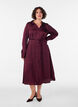 Satin shirt dress with a tie-belt, Red, Model image number 0