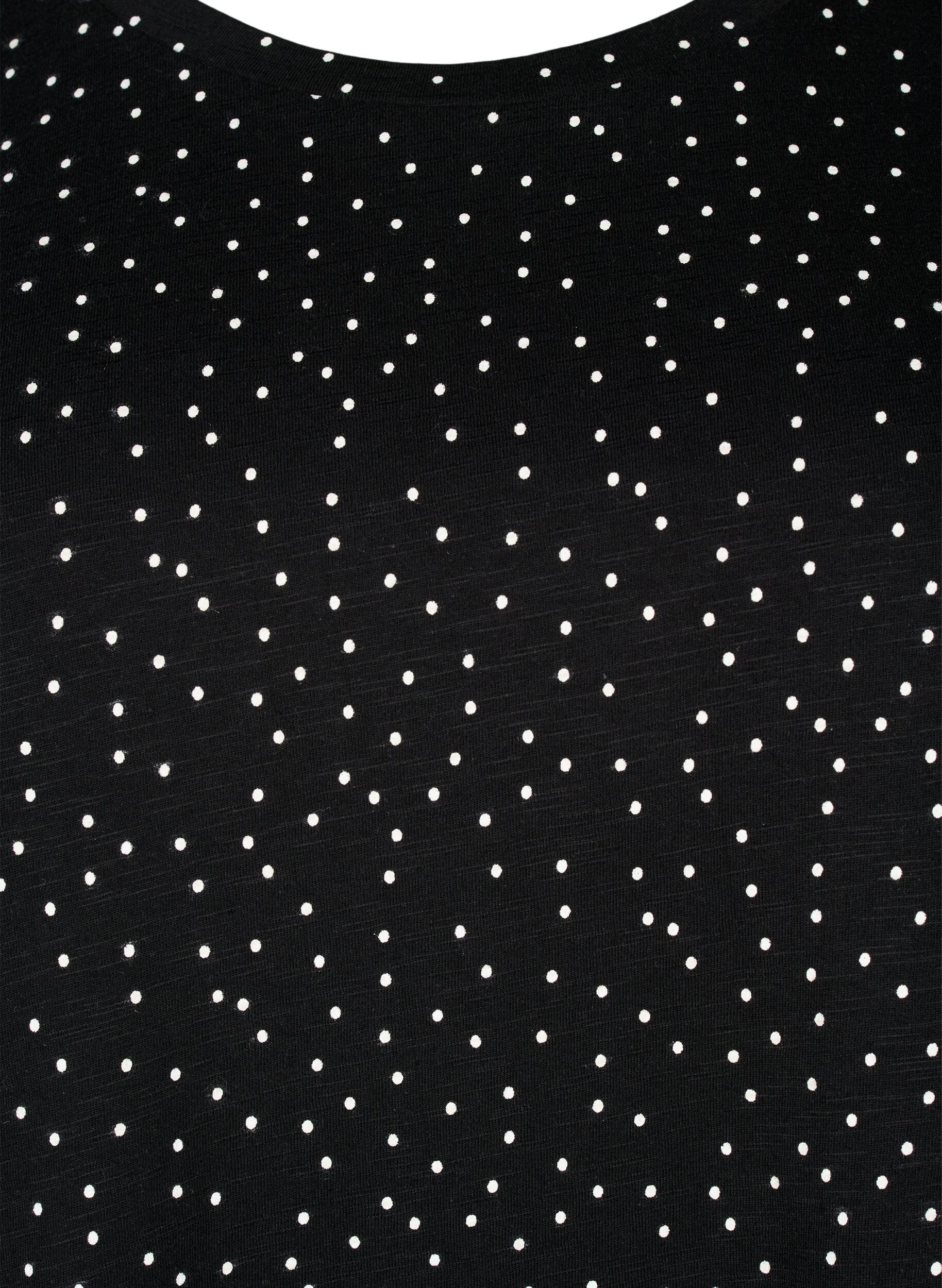 Zizzifashion Organic cotton T-shirt with dots	, Black, Packshot image number 2