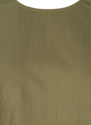 Short-sleeved cotton blouse with smock, Ivy Green, Packshot image number 2