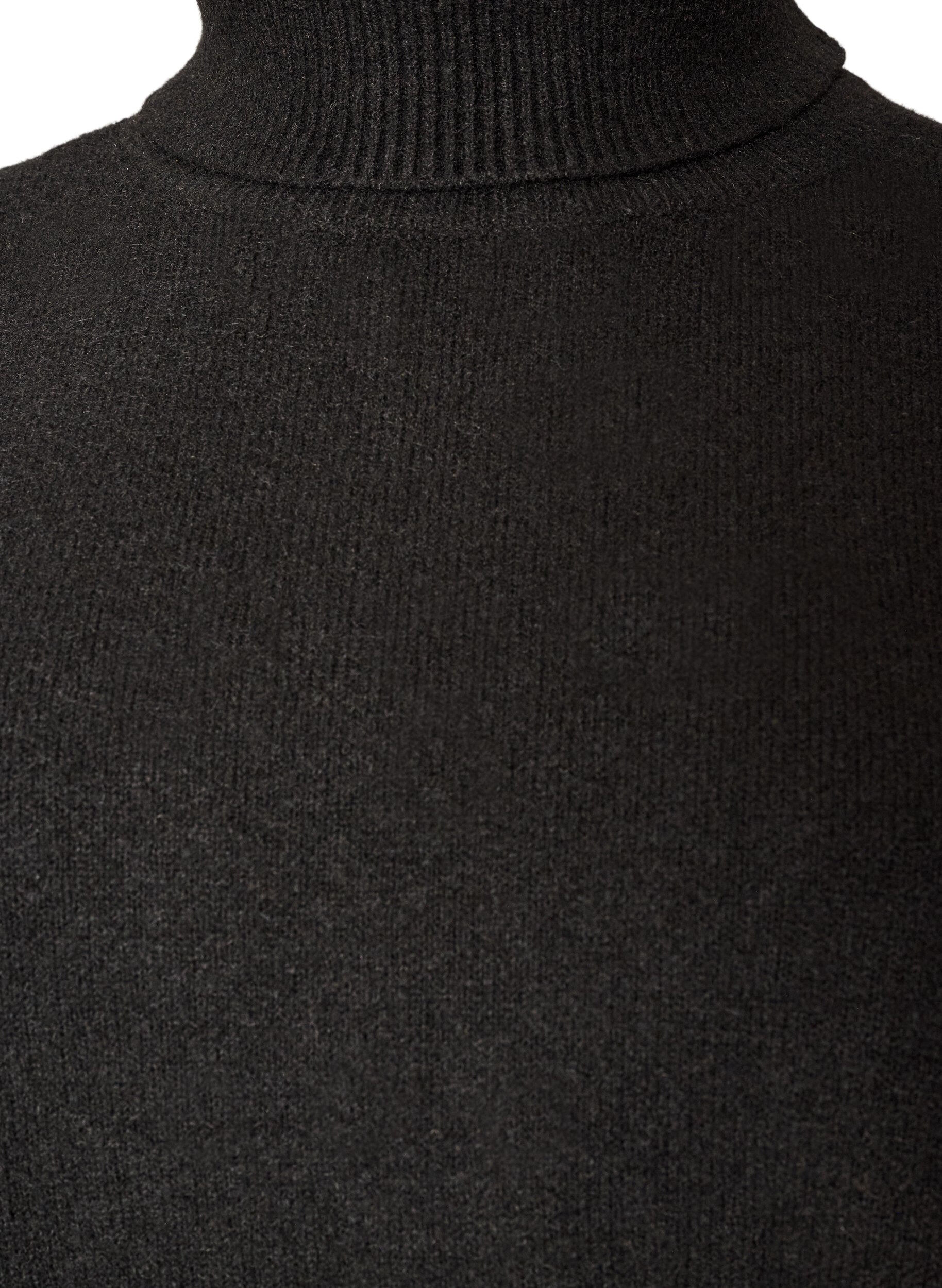 ZizzifashionKnitted vest with turtleneck, Black, Packshot image number 2