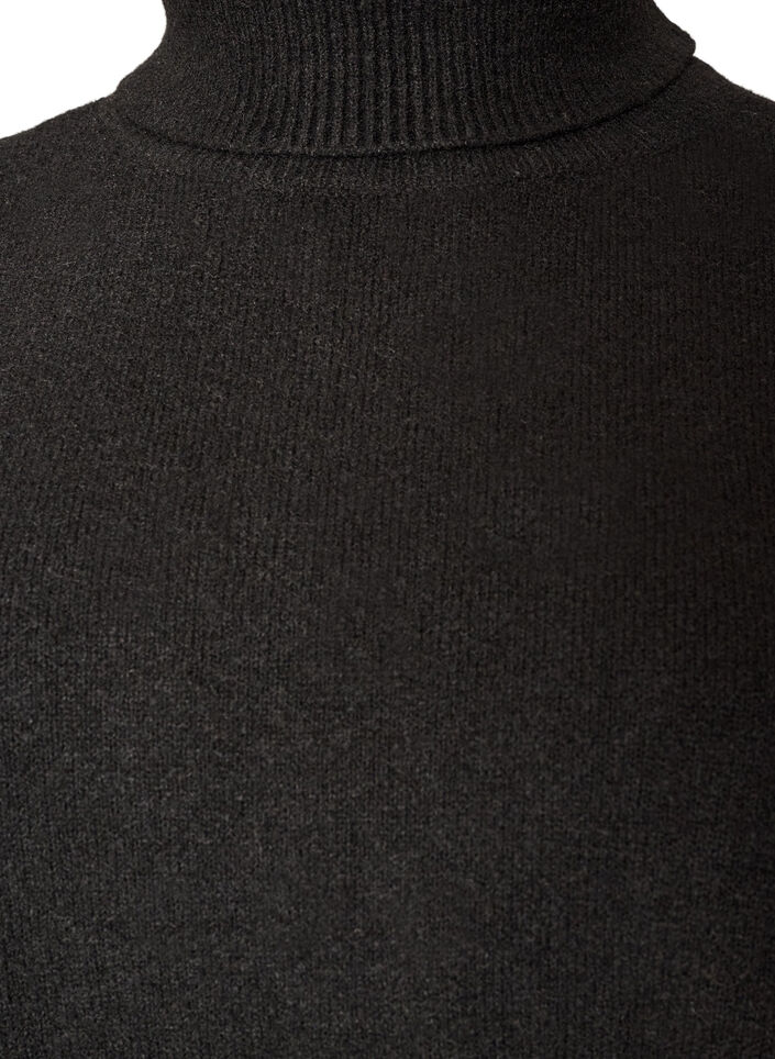 Knitted vest with turtleneck, Black, Packshot image number 2