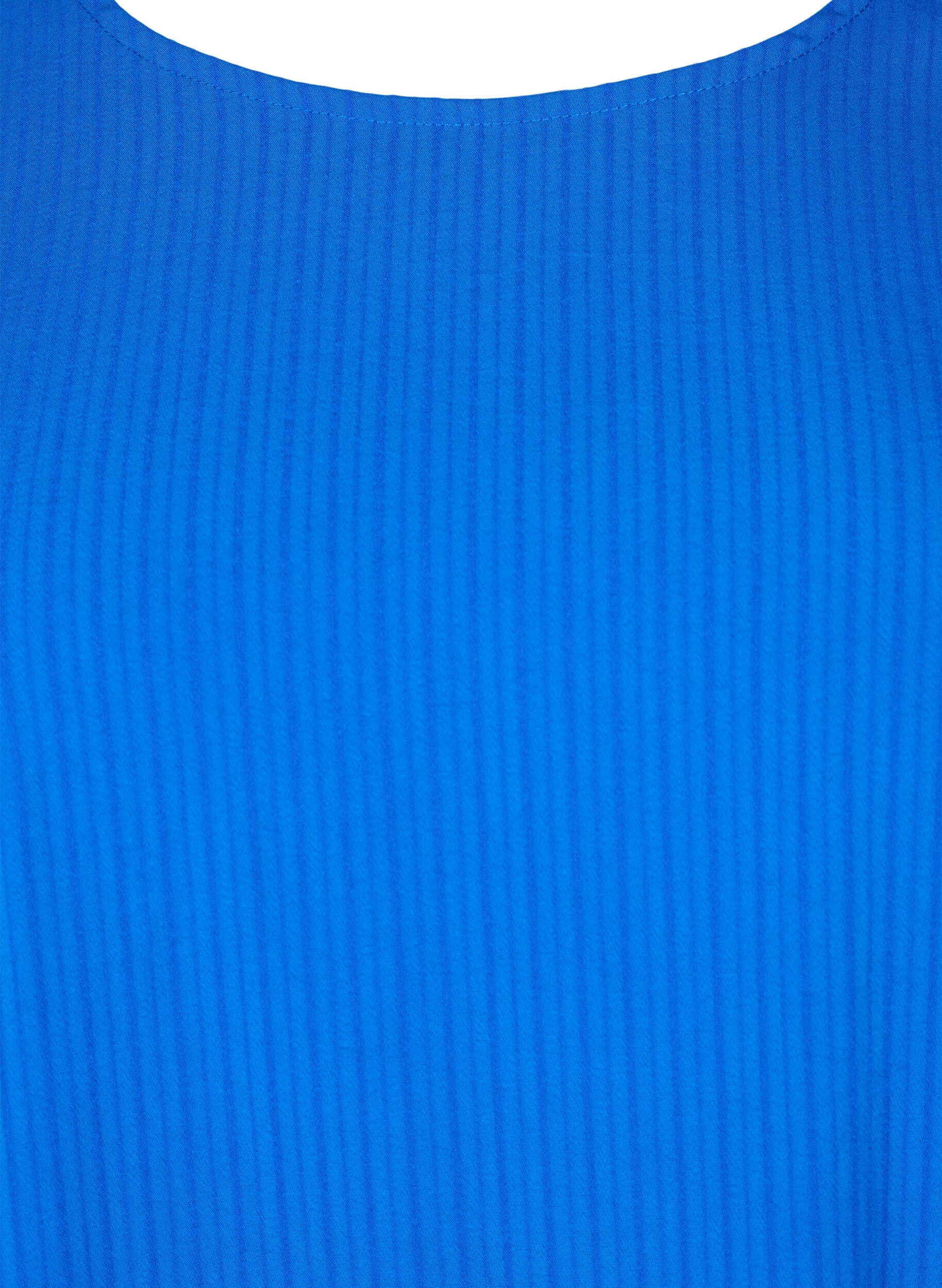 Zizzifashion Short-sleeved viscose blouse with ties, Princess Blue, Packshot image number 2