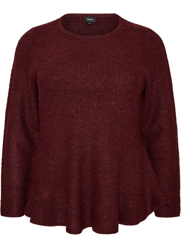 A-line knitted blouse, Red, Packshot image number 0