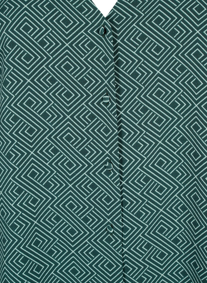 Shirt blouse with v-neck and print, Scarab Graphic AOP, Packshot image number 2