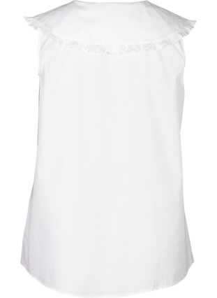 Sleeveless shirt with a large collar, Bright White, Packshot image number 1