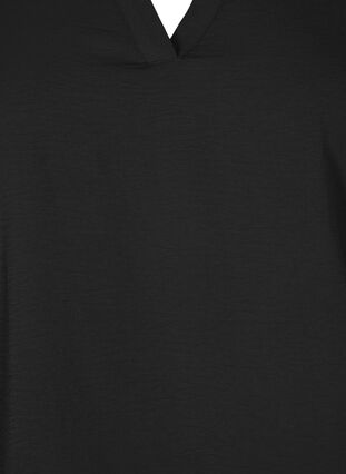 Blouse with smock and 3/4 sleeves, Black, Packshot image number 2