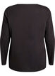 Long-sleeved t-shirt with V-neck and buttons, Black, Packshot image number 1