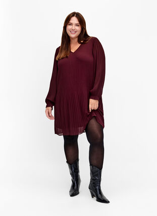 Pleated tunic with long sleeves, Fudge, Model image number 2