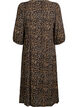 Midi dress with leopard print and 3/4 sleeves, Brown, Packshot image number 1