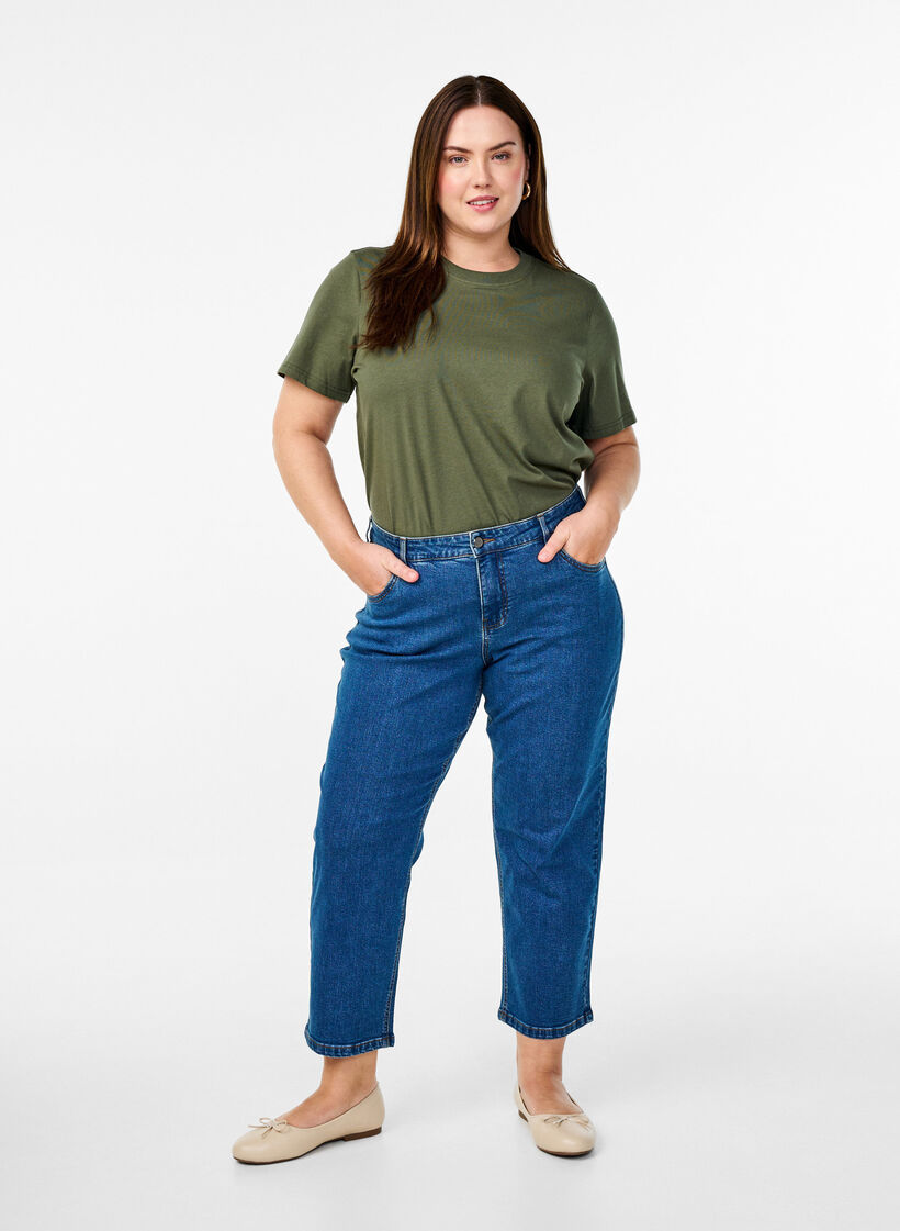 Cropped Vera jeans with a straight fit, Blue, Model image number 0