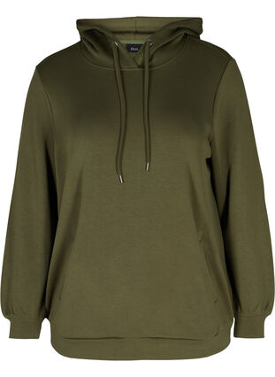 Sweatshirt with pockets and hood, Ivy Green, Packshot image number 0