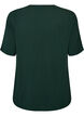 Short-sleeved woven blouse with round neck, Green, Packshot image number 1