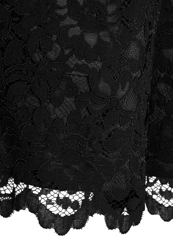 Lace shorts with high waist and pockets, Black, Packshot image number 3