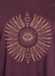 Cotton T-shirt with front print, Dark Bordeaux, Packshot image number 2