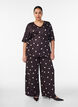 Viscose trousers with polka dots and wide legs, Brown, Model image number 0