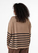 Blouse with a high neck and long sleeves, Beige, Model image number 2