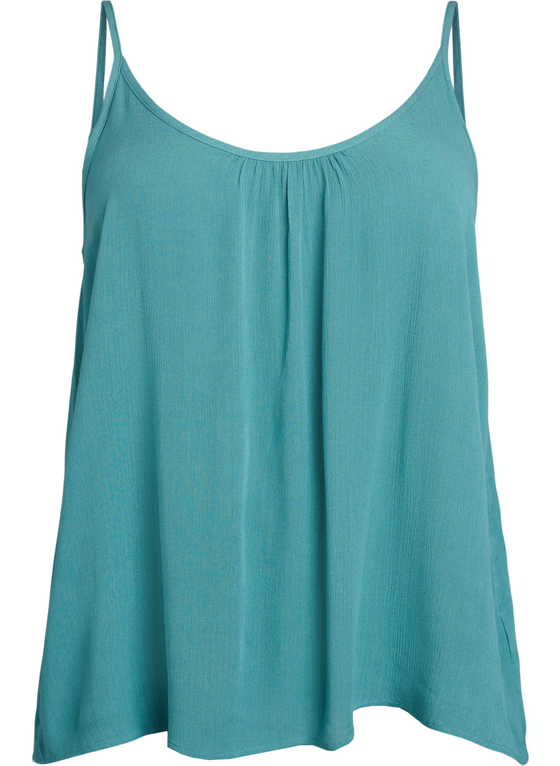 Zizzifashion Strap top in viscose, Green, Packshot image number 0