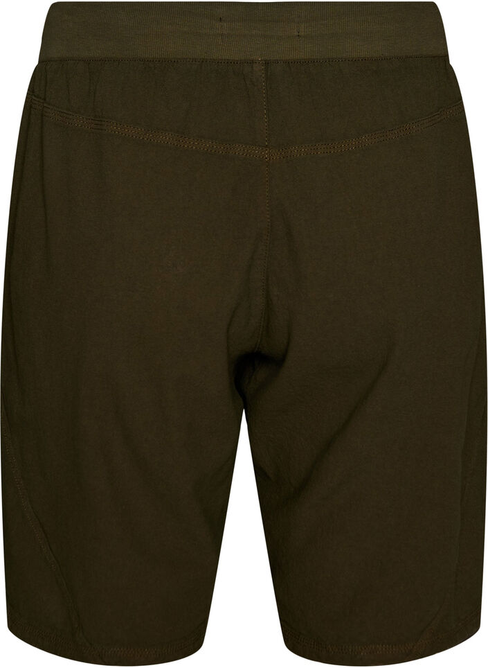 Loose cotton shorts with pockets, Green, Packshot image number 1