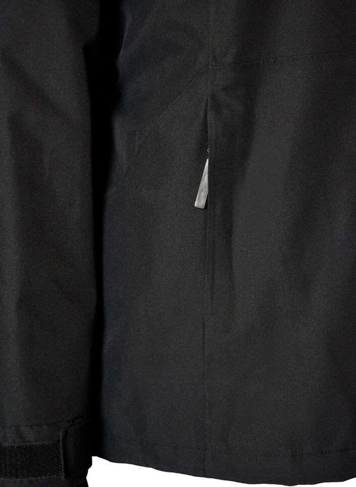 Ski jacket with hood and zip pockets, Black, Packshot image number 3