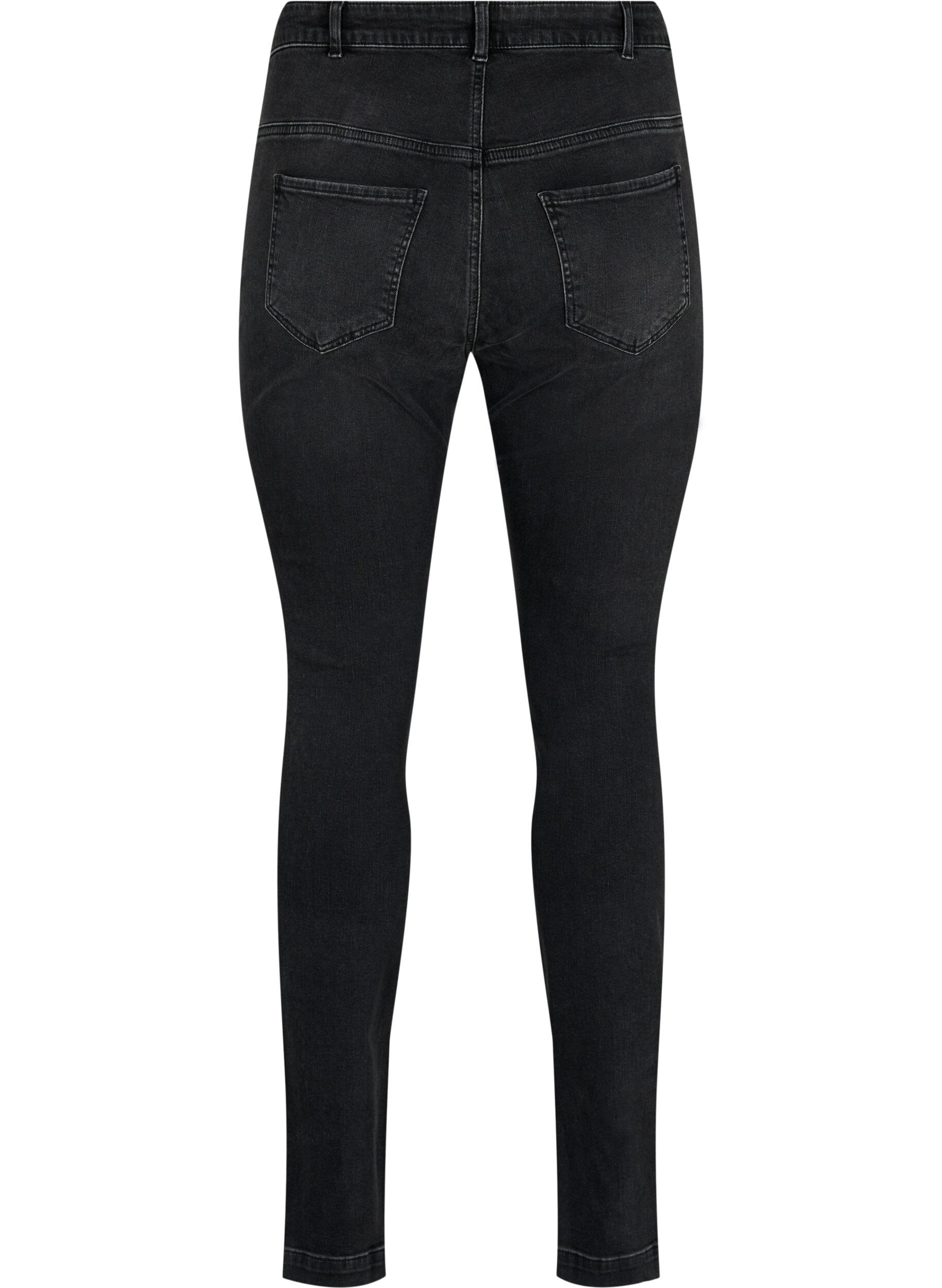 Zizzifashion High-waisted Amy jeans with rhinestones, Grey Denim, Packshot image number 1